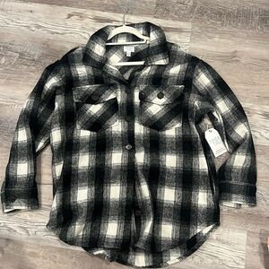 Time and Tru Black & White Shacket size L NWT